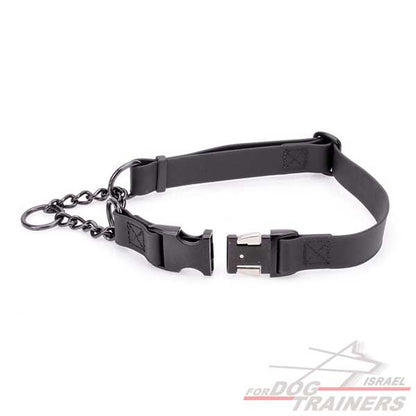 קולר חצי חנק מתכוונן לכלב מביאוטן - עם פתיחה מהירה ומנגנון מושחר תוצרת גרמניה - FOR DOG TRAINERS- ISRAEL