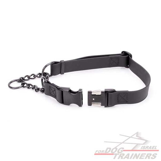 קולר חצי חנק מתכוונן לכלב מביאוטן - עם פתיחה מהירה ומנגנון מושחר תוצרת גרמניה - FOR DOG TRAINERS- ISRAEL