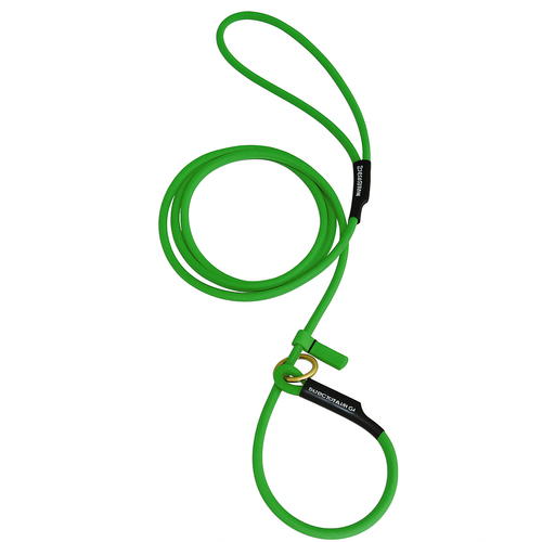 רצועת לאסו/ רצועת סליפ ליש לכלב עשויה מביאוטן עגול- עם קולר חנק מובנה 6 מ"מ- ירוק