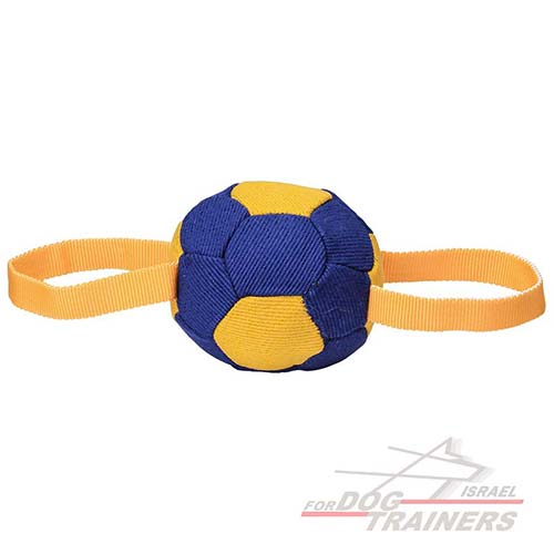 כדור לכלבים לאימונים מבד פשתן צרפתי עם 2 ידיות - FOR DOG TRAINERS- ISRAEL