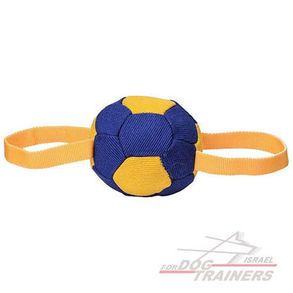 כדור לכלבים לאימונים מבד פשתן צרפתי עם 2 ידיות - FOR DOG TRAINERS- ISRAEL