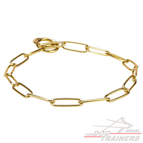 קולר חנק מצופה פליז השומר על הפרווה- 3 מ"מ - FOR DOG TRAINERS- ISRAEL
