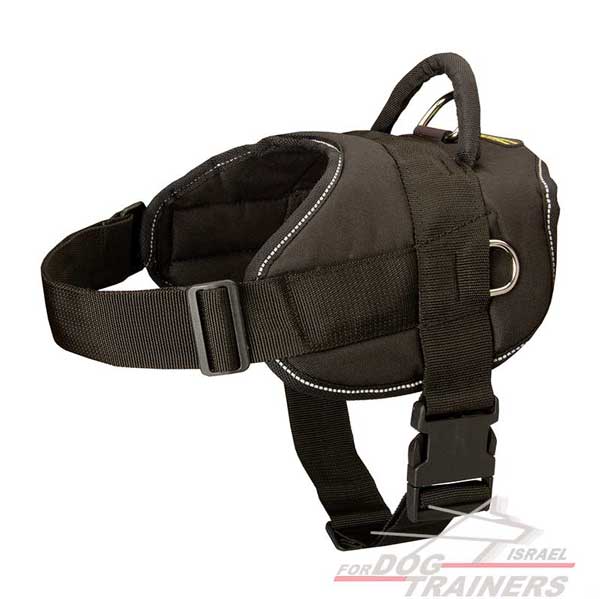 רתמה לכלב עשויה מניילון קלה ומתכווננת לכלב לסחיבה ולגרירה - FOR DOG TRAINERS- ISRAEL