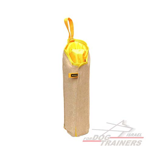 שרוול נשיכה לרגל עם אזור נשיכה מחוזק- עשוי מבד יוטה - FOR DOG TRAINERS- ISRAEL