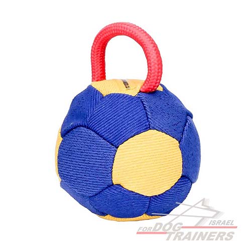 כדור לכלבים לאימונים מפשתן צרפתי עם ידית - FOR DOG TRAINERS- ISRAEL