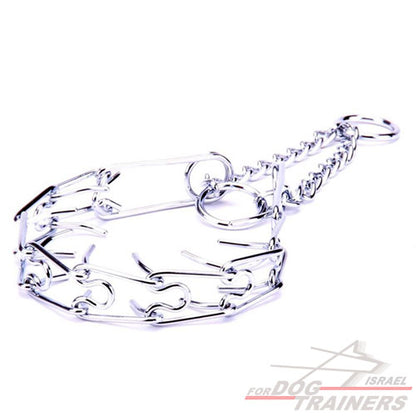 קולר דוקרנים לכלבים בינונים 3 מ"מ- מצופה כרום - FOR DOG TRAINERS- ISRAEL