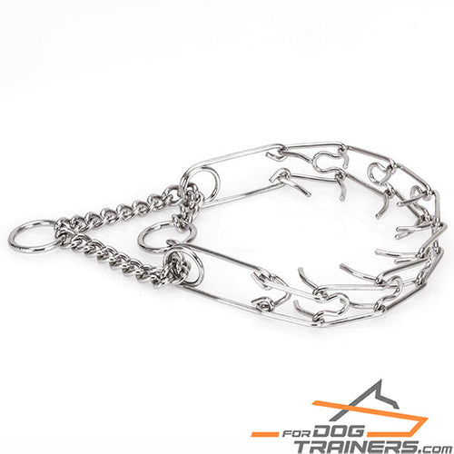קולר דוקרנים לכלבים גדולים- 3.8 מ"מ עשוי מפלדת אל חלד - FOR DOG TRAINERS- ISRAEL
