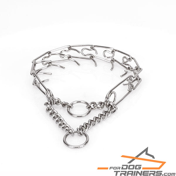 קולר דוקרנים לכלבים גדולים- 3.8 מ"מ עשוי מפלדת אל חלד - FOR DOG TRAINERS- ISRAEL