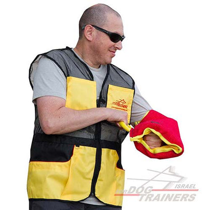 שרוול נשיכה לגורים וכלבים צעירים עשוי מפשתן צרפתי עם ידית נוספת - FOR DOG TRAINERS- ISRAEL