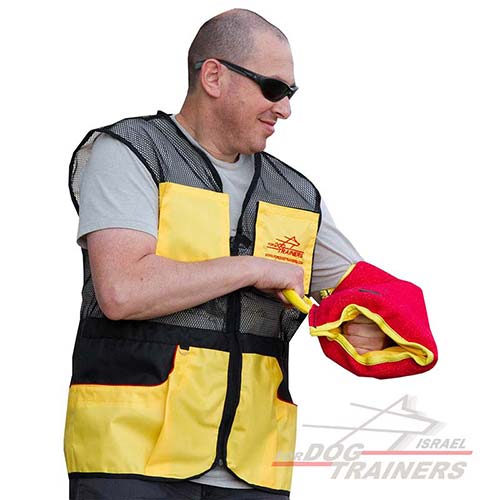 שרוול נשיכה לגורים וכלבים צעירים עשוי מפשתן צרפתי עם ידית נוספת - FOR DOG TRAINERS- ISRAEL
