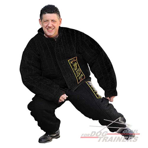 חצי ספורטיבית- חליפת נשיכה מפשתן צרפתי להגנה מלאה על הגוף - FOR DOG TRAINERS- ISRAEL