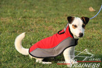 מעיל לכלבים חם לחורף עשוי מניילון לטיולים - FOR DOG TRAINERS- ISRAEL