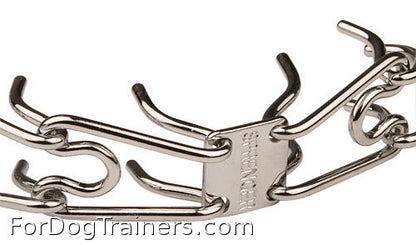 קולר חנק דוקרנים לכלבים גדולים- מצופה כרום - FOR DOG TRAINERS- ISRAEL