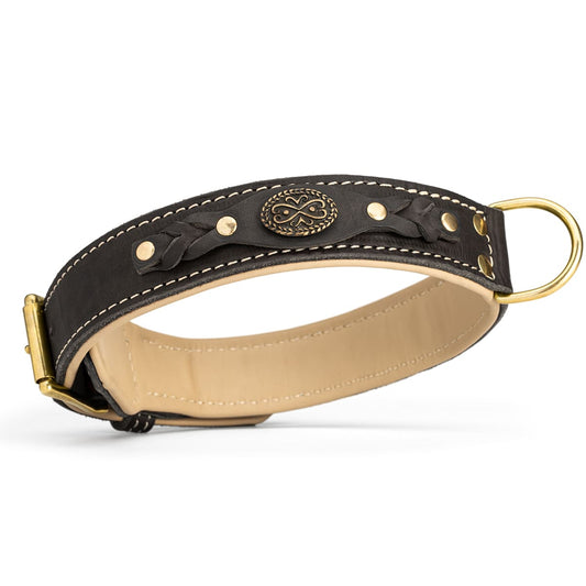 קולר לכלב מעור בסגנון מלכותי אקסקלוסיבי - FOR DOG TRAINERS- ISRAEL