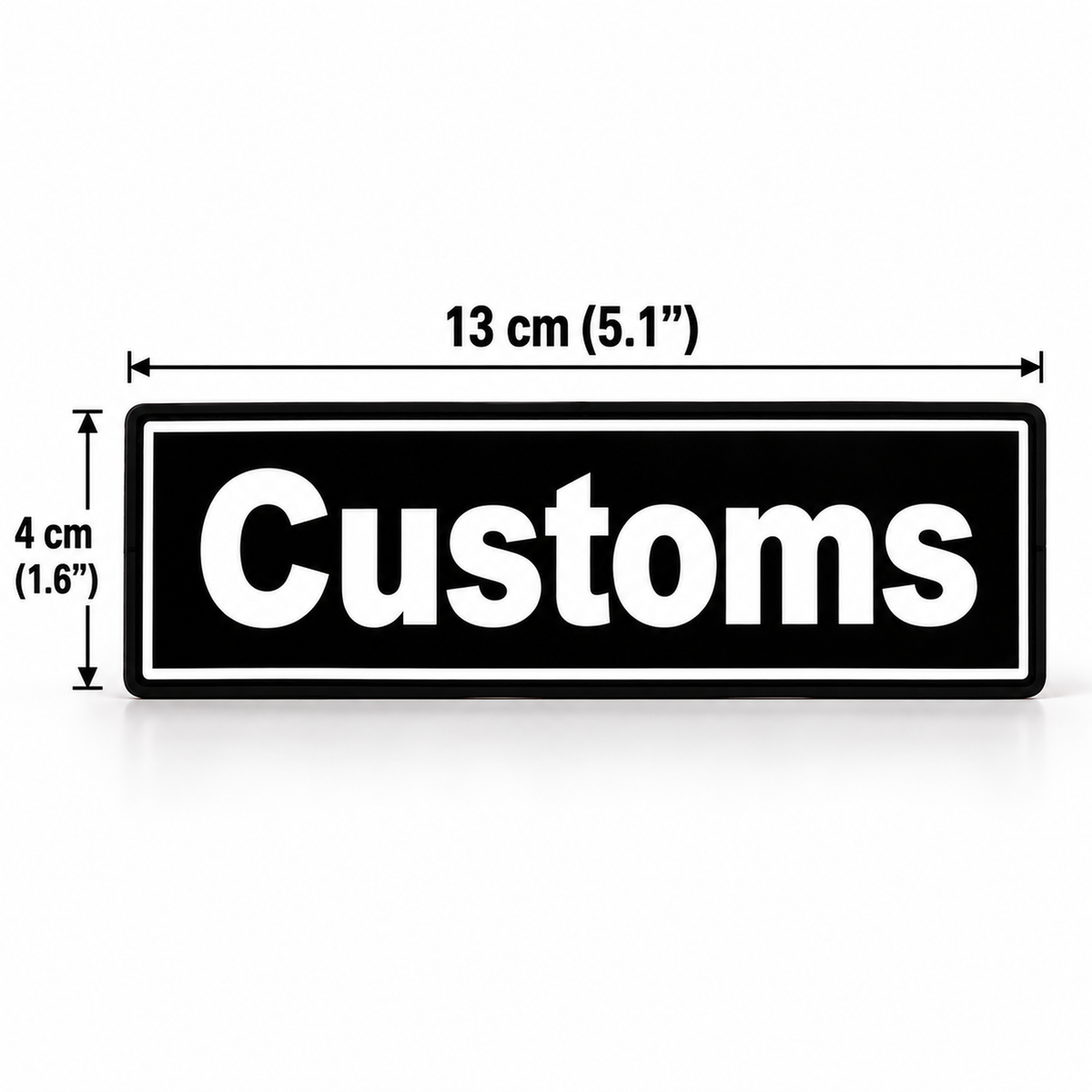 פאץ' מודפס CUSTOMS לכלב מכס וגילוי בגודל 13×4 ס"מ עם גב סקוטש, סט 2 יחידות - K9-Industries
