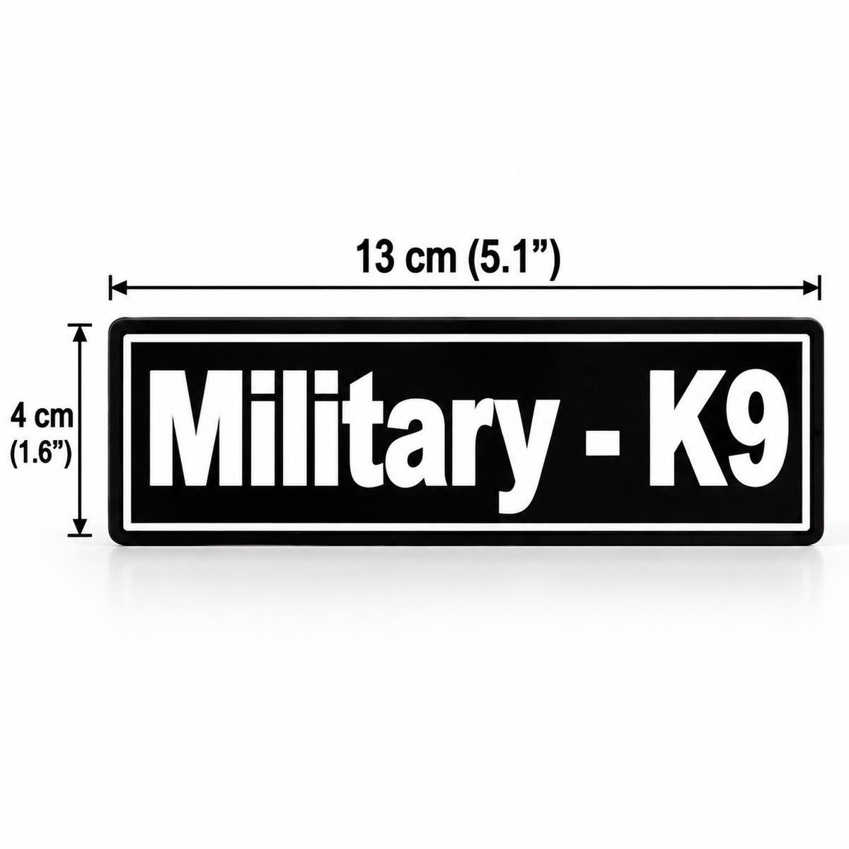פאץ' מודפס MILITARY K9 לכלב צבאי בגודל 13×4 ס"מ עם גב סקוטש, סט 2 יחידות - K9-Industries