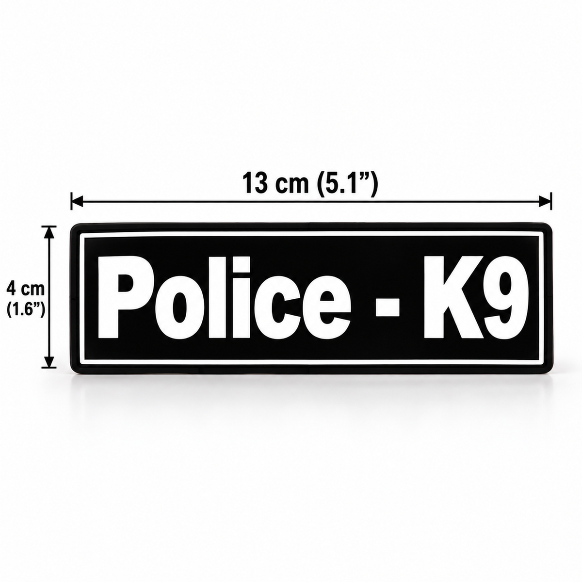 פאץ' מודפס POLICE K9 ליחידת כלבנות משטרתית בגודל 13×4 ס"מ עם גב סקוטש, סט 2 יחידות - K9-Industries