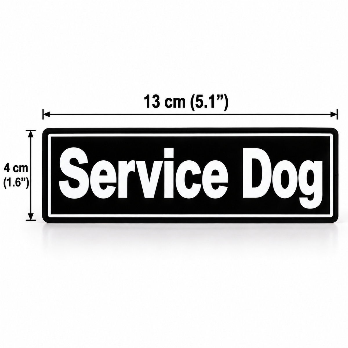 פאץ' מודפס SERVICE DOG לכלב שירות בגודל 13×4 ס"מ עם גב סקוטש, סט 2 יחידות - K9-Industries