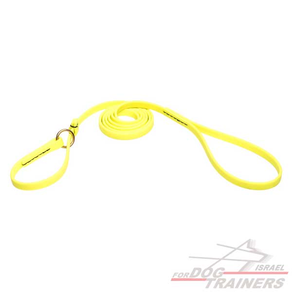 רצועת סליפ ליש לכלב בצבע צהוב עשויה מביאוטן- עם קולר חנק מובנה - FOR DOG TRAINERS- ISRAEL