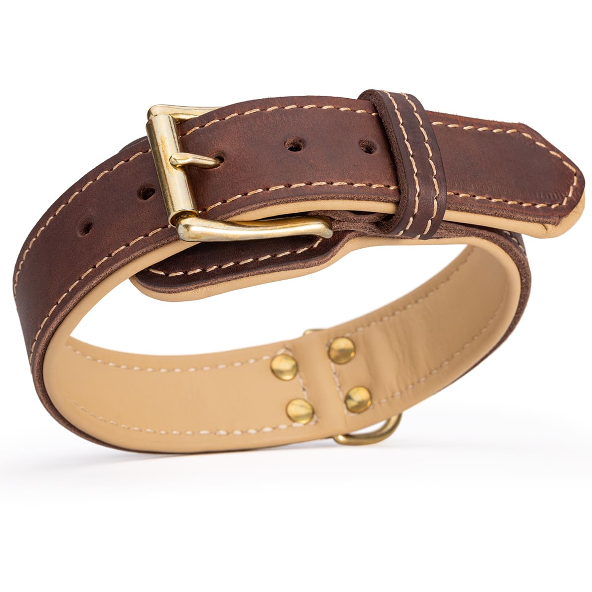 קולר לכלב מעור עם בטנה מנאפה - בסגנון מלכותי - FOR DOG TRAINERS- ISRAEL