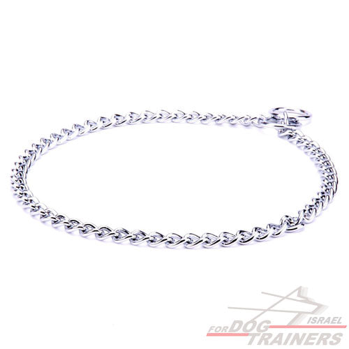 קולר חנק חזק ואמין מצופה כרום- 3 מ"מ - FOR DOG TRAINERS- ISRAEL