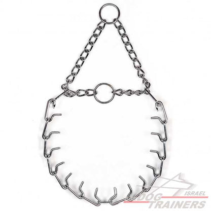 חדש! קולר דוקרנים מהפכני עם חוליות צפופות - גודל בינוני- מיוצר בגרמניה - FOR DOG TRAINERS- ISRAEL