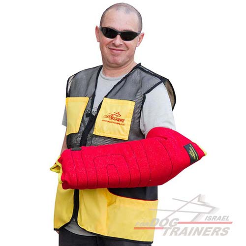 שרוול נשיכה לגורים וכלבים צעירים עשוי מפשתן צרפתי עם ידית נוספת - FOR DOG TRAINERS- ISRAEL