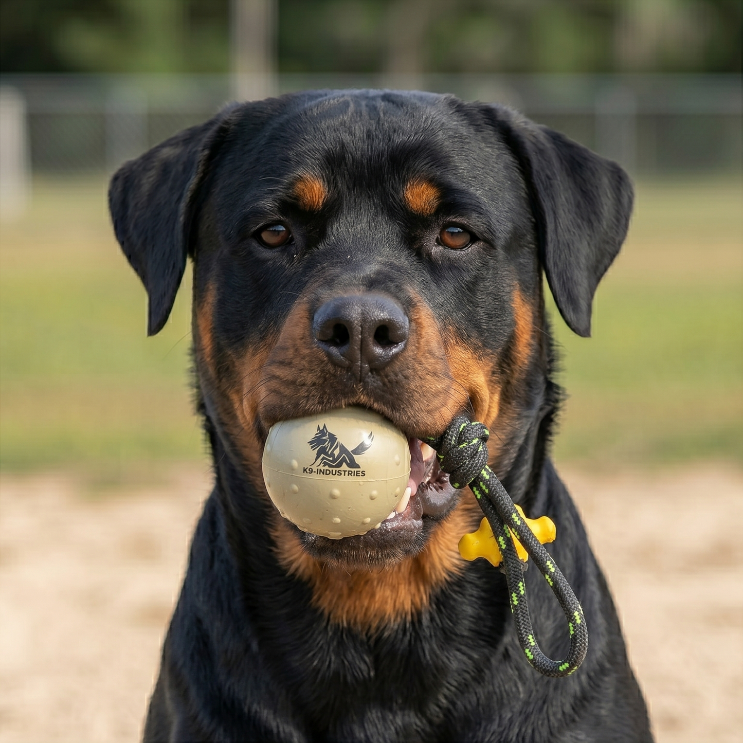 כדור גומי אימון לרוטוויילר - יצרן FOR DOG TRAINERS ישראל