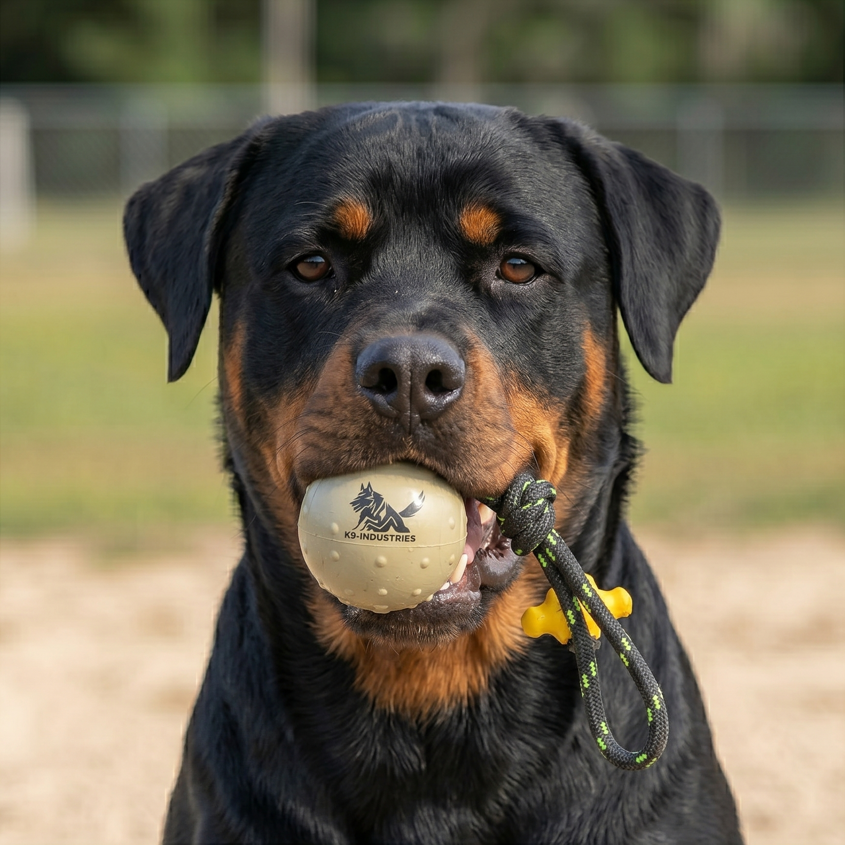 כדור גומי אימון לרוטוויילר - יצרן FOR DOG TRAINERS ישראל