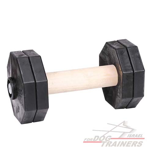 משקולת עץ לאילוף כלבים עם צלחות משקל נשלפות - 1 ק"ג - FOR DOG TRAINERS- ISRAEL
