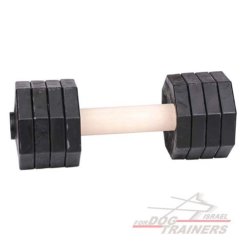 משקולת עץ לאילוף כלבים עם צלחות משקל נשלפות - 2 ק"ג - FOR DOG TRAINERS- ISRAEL