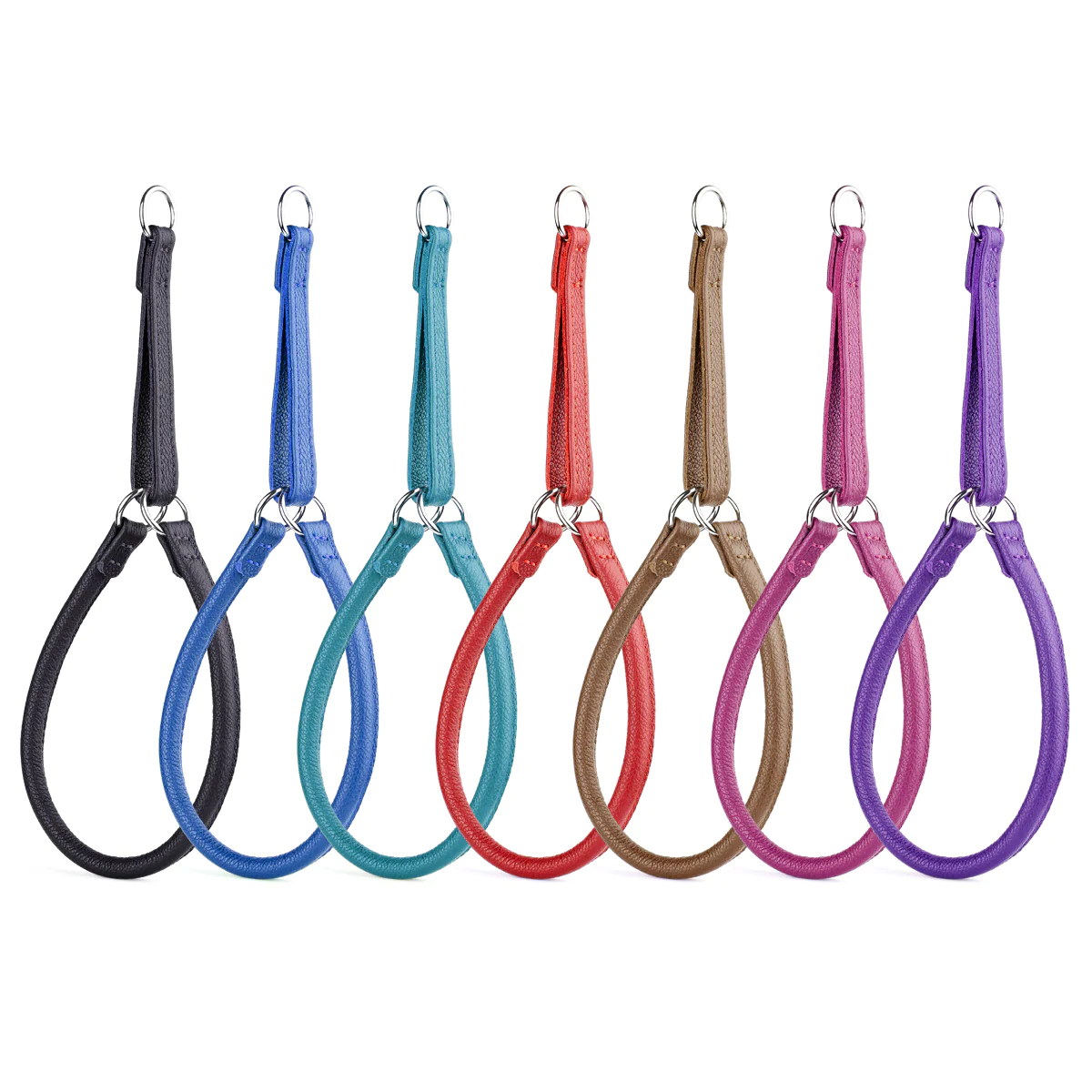 קולר חצי חנק לכלב - עשוי עור רך בגימור מעוגל - FOR DOG TRAINERS- ISRAEL