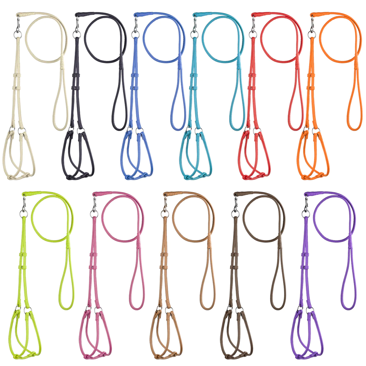 רתמת עור לכלב+ רצועת עור תואמת- עשוי עור מעוגל ורך - FOR DOG TRAINERS- ISRAEL