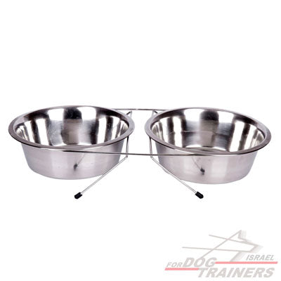 זוג קערות אוכל עם מעמד מוגבה - FOR DOG TRAINERS- ISRAEL