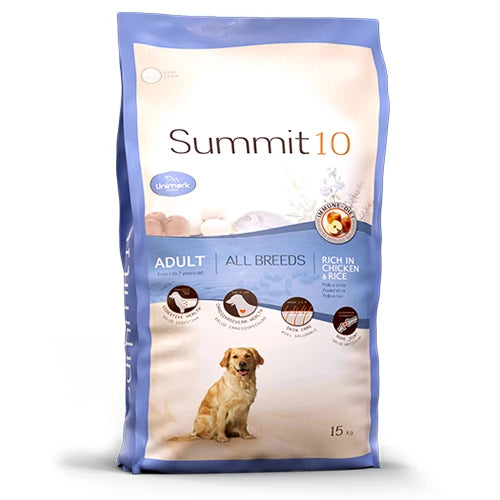 סאמיט 10 עוף ואורז אוכל לכלב בוגר 15 ק"ג - FOR DOG TRAINERS- ISRAEL