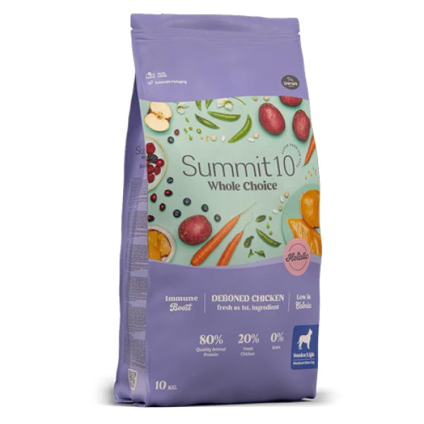 סאמיט 10 סניור לייט הול צ’ויס עוף ודגים ללא דגנים 10 ק"ג - FOR DOG TRAINERS- ISRAEL