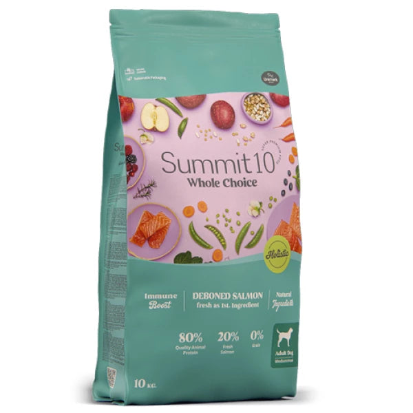 סאמיט 10 הול צ’ויס סלמון לכלב בוגר ללא דגנים 10 ק"ג - FOR DOG TRAINERS- ISRAEL