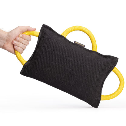 כרית נשיכה לכלב עם 3 ידיות מבד פשתן צרפתי - FOR DOG TRAINERS- ISRAEL