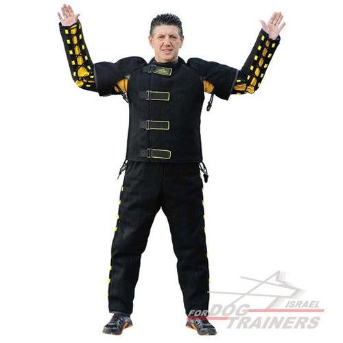 חליפת נשיכה מוסתרת בנויה מחלקים נפרדים לאילוף כלבים מקצועי - FOR DOG TRAINERS- ISRAEL