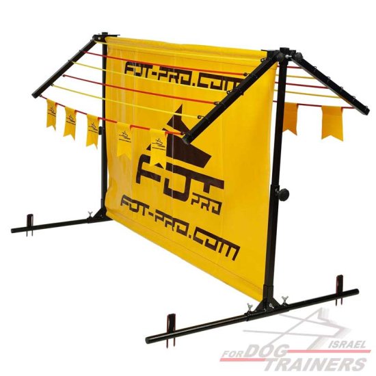 משוכה חדשה לאימוני קפיצה שוצהונד -חלק עליון רחב עם דגלים- מטר 1 - FOR DOG TRAINERS- ISRAEL
