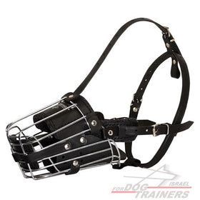 מחסום פה לכלב עשוי מתכת מרושת ומרופד לכלב לאימונים - FOR DOG TRAINERS- ISRAEL