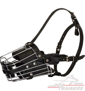 מחסום פה לכלב עשוי מתכת מרושת ומרופד לכלב לאימונים - FOR DOG TRAINERS- ISRAEL