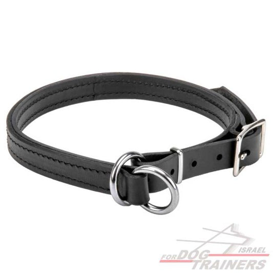 קולר חנק מעור - דו שכבתי - FOR DOG TRAINERS- ISRAEL