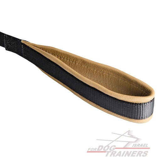 רצועה לכלב מניילון עם חומר תומך מעור על הידית למניעת שפשופים - FOR DOG TRAINERS- ISRAEL