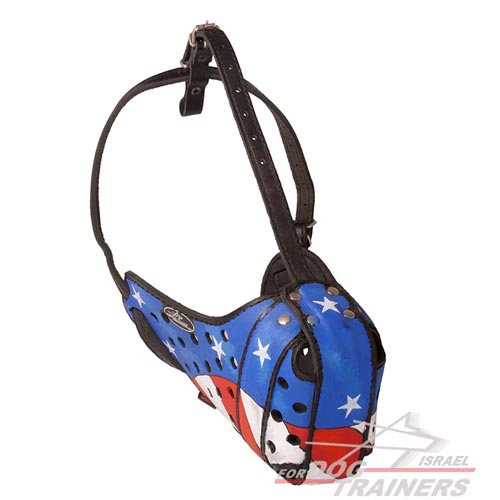 זמם לכלב מעור "דגל אמריקה" בצביעה ידנית - FOR DOG TRAINERS- ISRAEL
