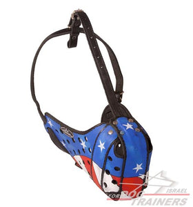 זמם לכלב מעור "דגל אמריקה" בצביעה ידנית - FOR DOG TRAINERS- ISRAEL