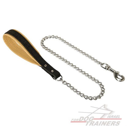 רצועה לכלב אקסקלוסיבית עם ידית עור (מיוצר בגרמניה על ידי Herm Sprenger) - FOR DOG TRAINERS- ISRAEL