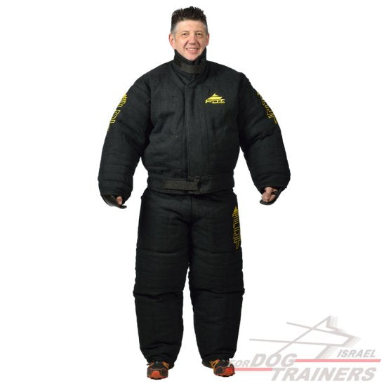 חליפת נשיכה שחורה להגנה מלאה על הגוף-רמת אימון - FOR DOG TRAINERS- ISRAEL