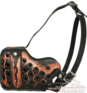 זמם לכלב מעור אופנתי "מאגמה" בצביעה ידנית - FOR DOG TRAINERS- ISRAEL