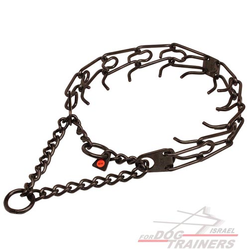קולר דוקרנים מפלדה מצופה בנחושת-לכלבים גדולים - FOR DOG TRAINERS- ISRAEL